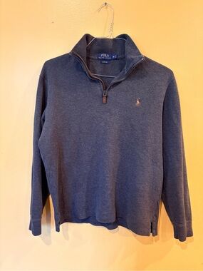 POLO RALPH LAUREN Men's Jersey Knit gray Quarter Zip Pullover Size Medium